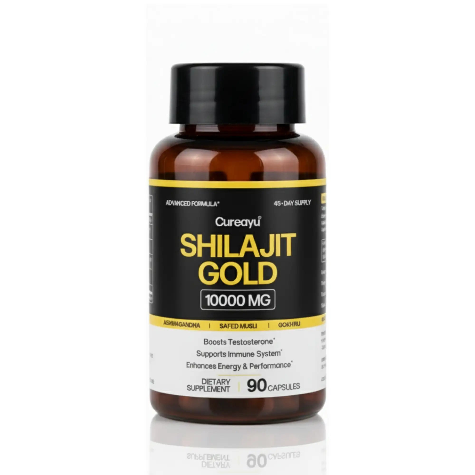 Himalayan Shilajit Gold Capsules | Boost Testosterone, Energy, Performance, & Stamina | 2 Capsules Daily