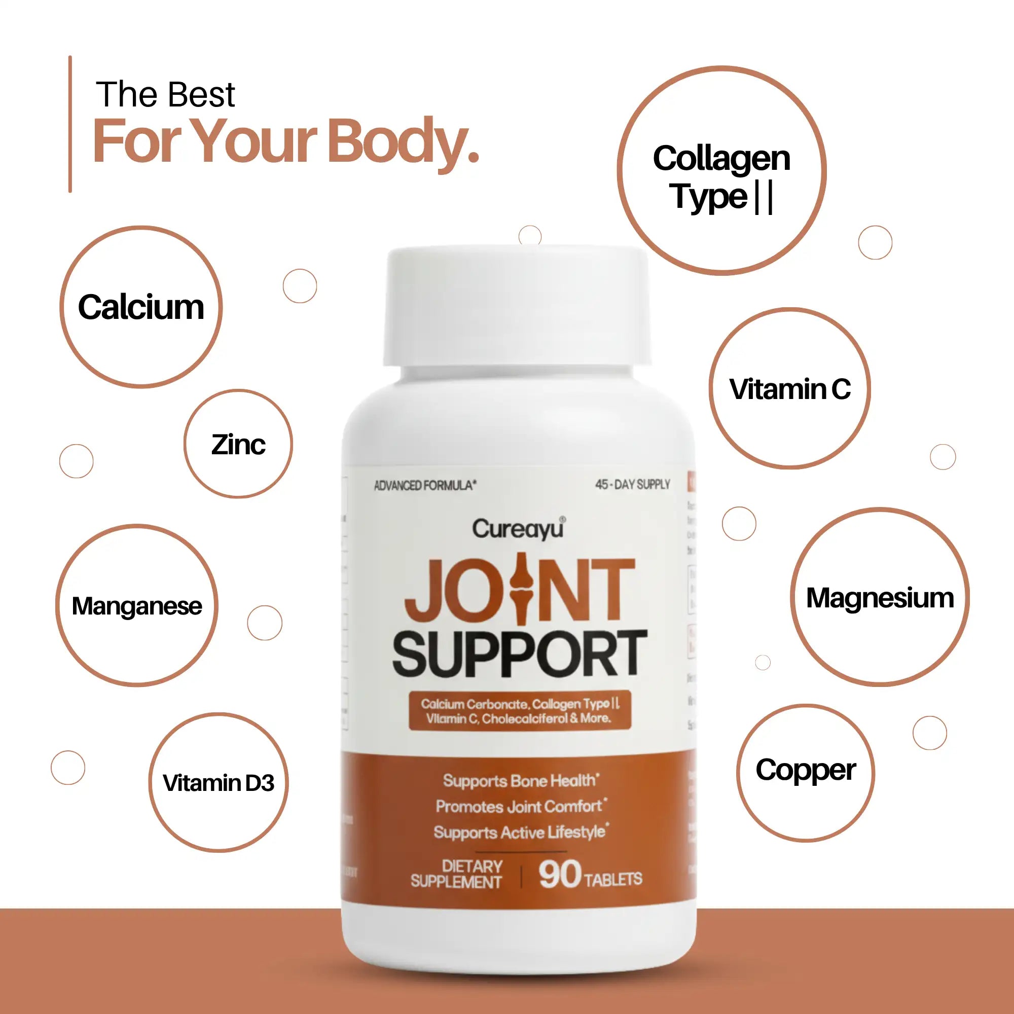 Joint Support Tablets | Bone & Joint Health Supplement | Supports Joint Strength, Mobility & Flexibility | 2 Tablets daily